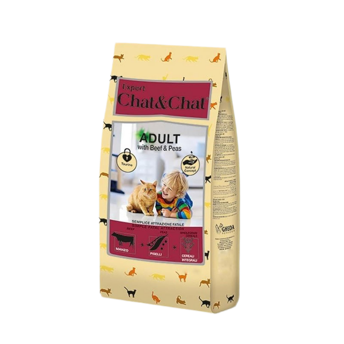 Sucipetshop.com Chat&Chat Expert Adult Cats Food With Beef & Peas 2kg