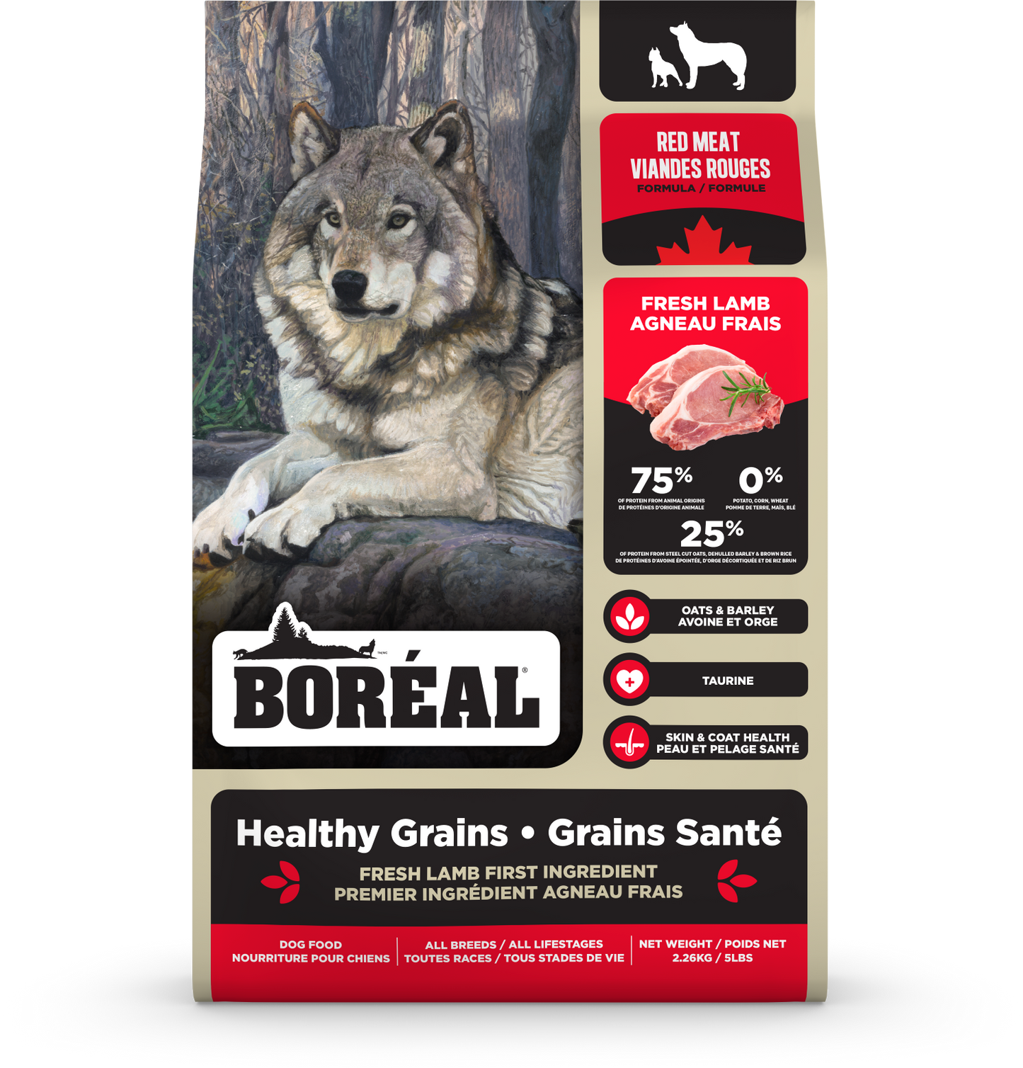 BORÉAL HEALTHY GRAINS RED MEAT ALL BREED DRY FOOD Sucipetshop
