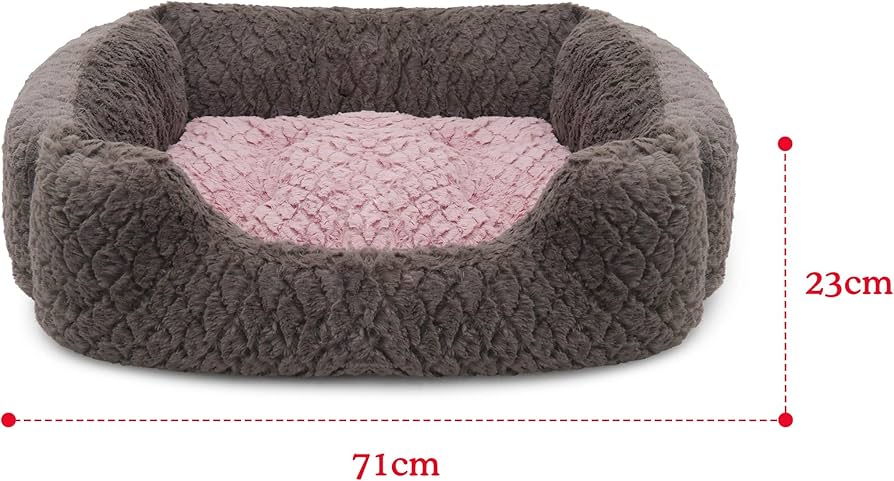 Rosewood Grey & Pink Square Bed Sucipetshop