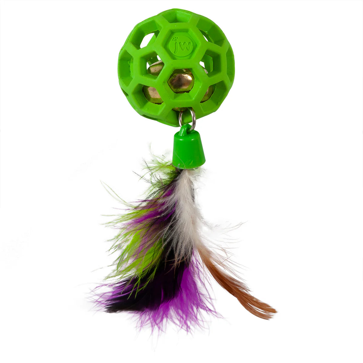 JW Cataction Feather Ball with Bell Cat Toy Sucipetshop