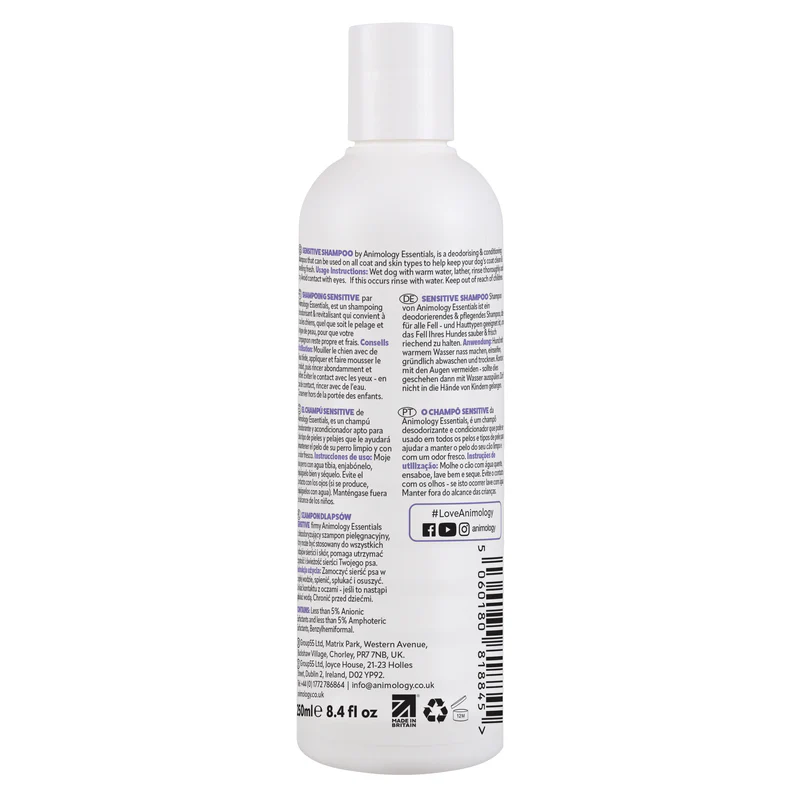 Animology Essentials Sensitive Dog Shampoo 250ml Sucipetshop