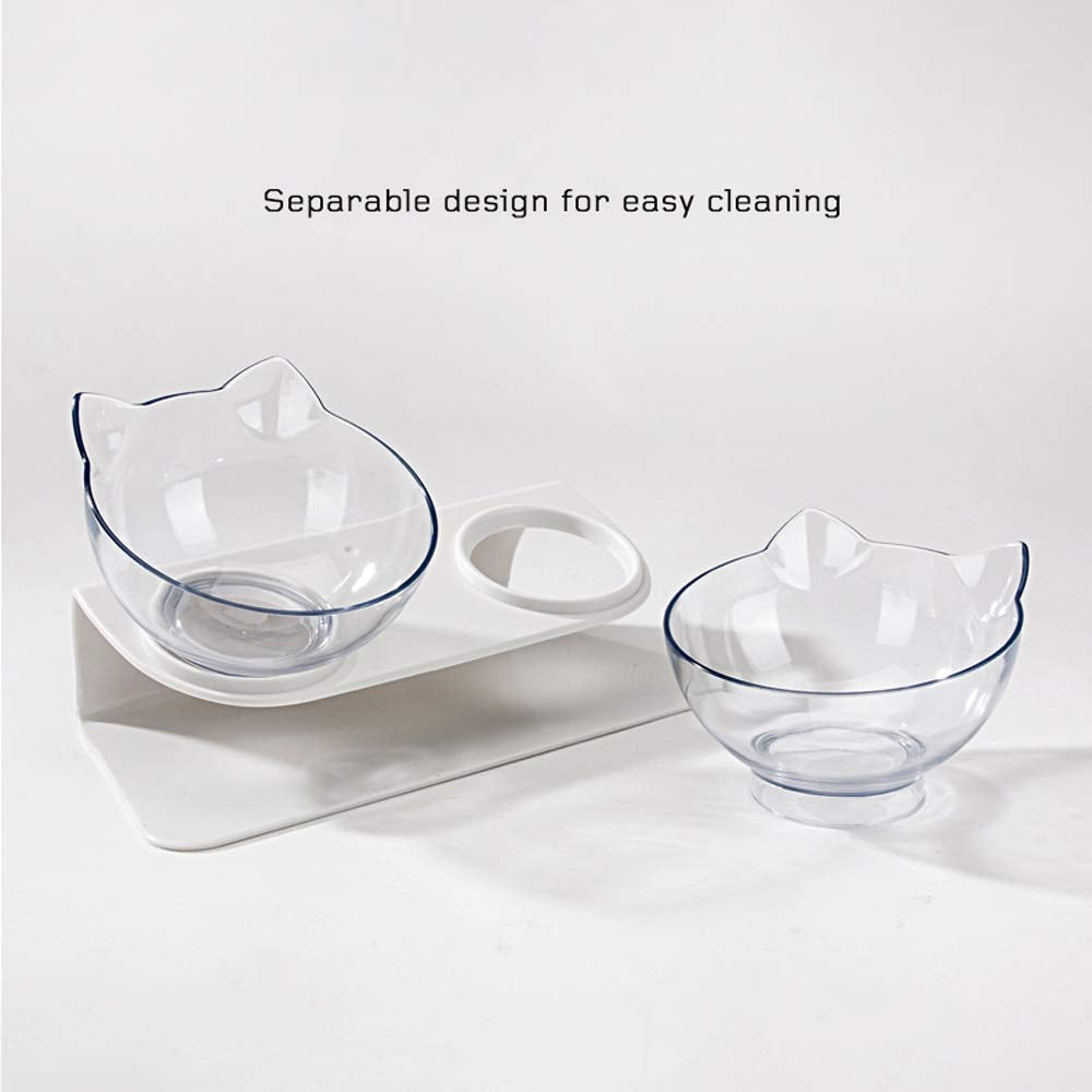 Double Cat Bowl With Raised Stand Sucipetshop