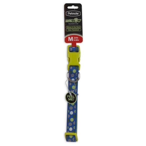 Petmate GID Easy to Clean Dots Blue Adjustable Collar (Medium) Sucipetshop