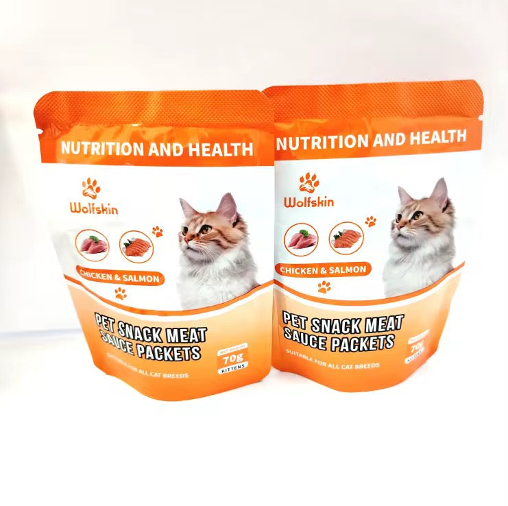 Wolfskin pet snack meat sauce packets