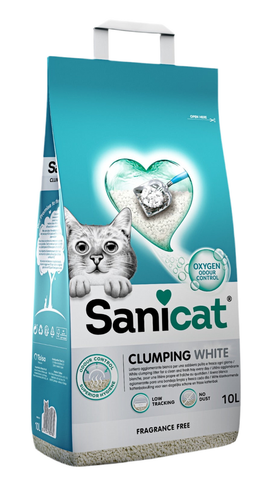 Sucipetshop.com SANICAT CLUMPING WHITE FRAGRANCE FREE CAT LITTER