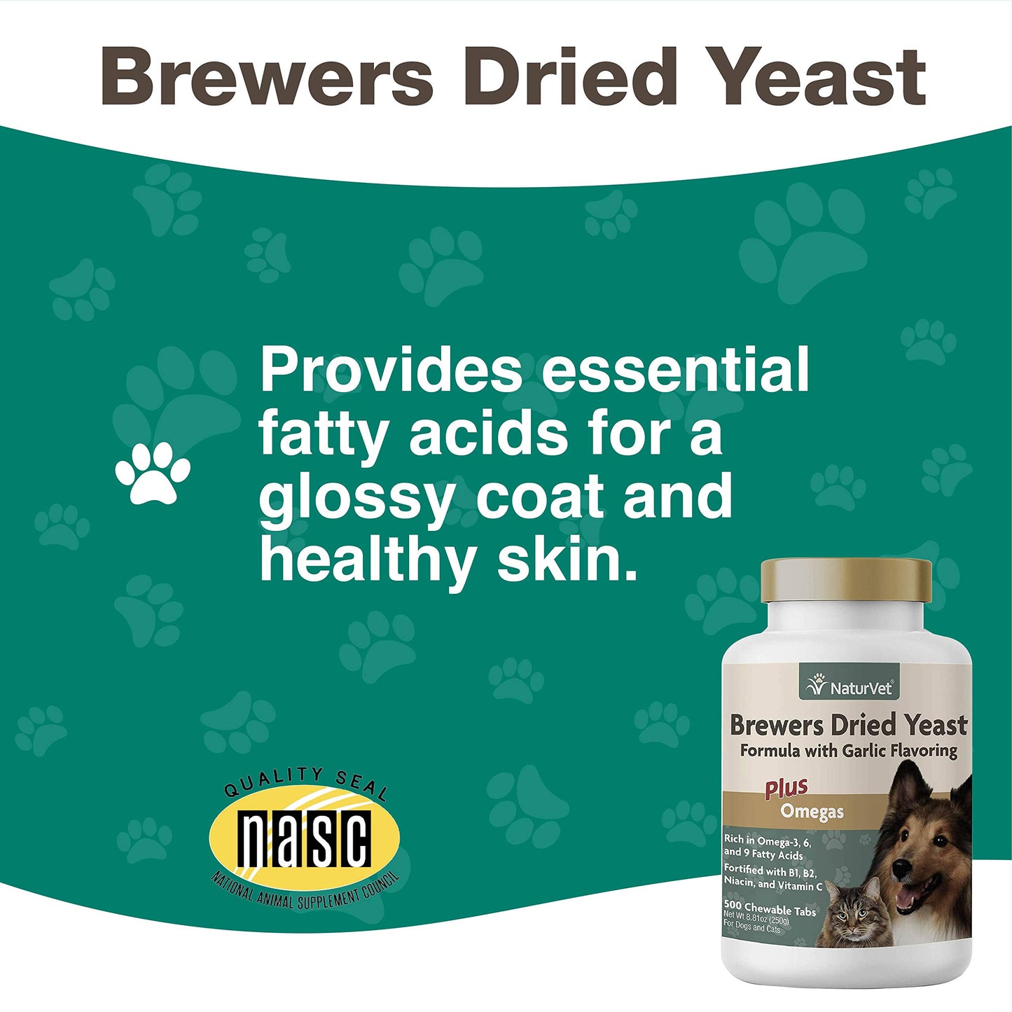 NaturVet Pet Supplement Support Glossy Coat, Healthy Skin for Dog and Cat