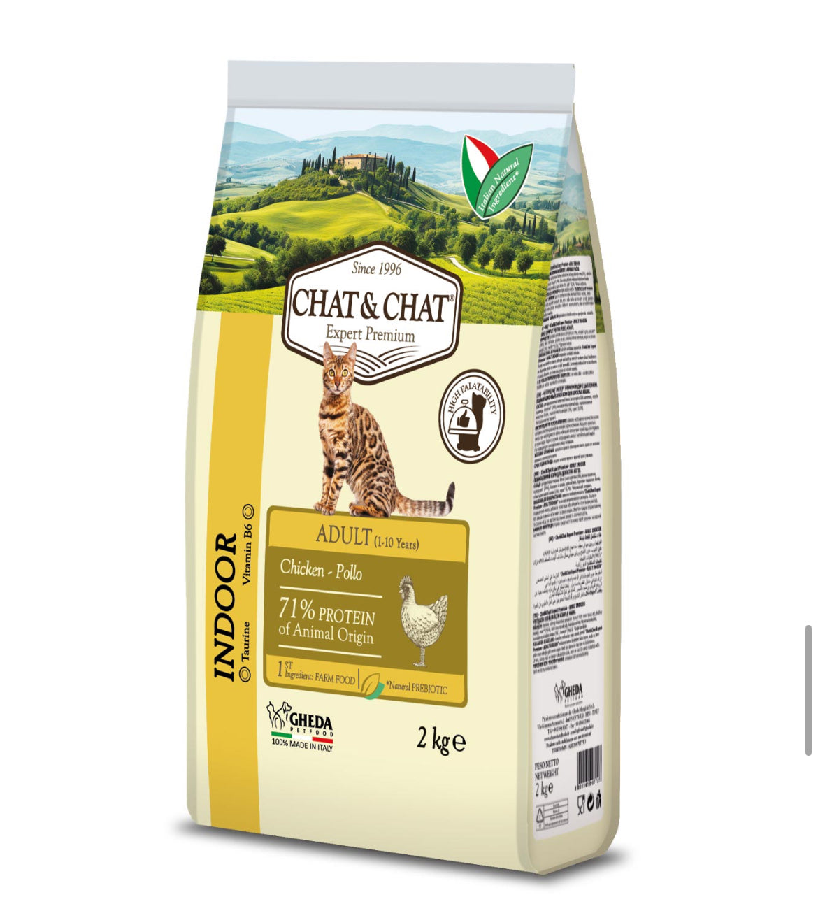 Sucipetshop.com GHEDA- Chat&Chat Expert Indoor Adult Cats Food With Chicken 2kg