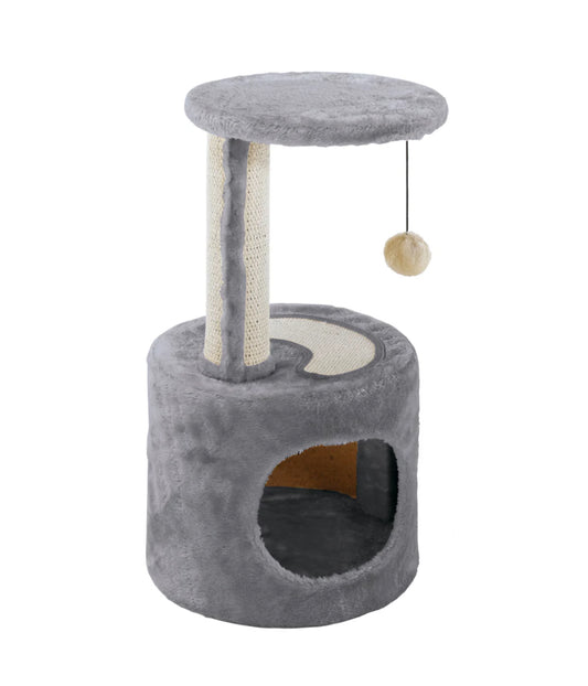 Cat scratching post with home and toy