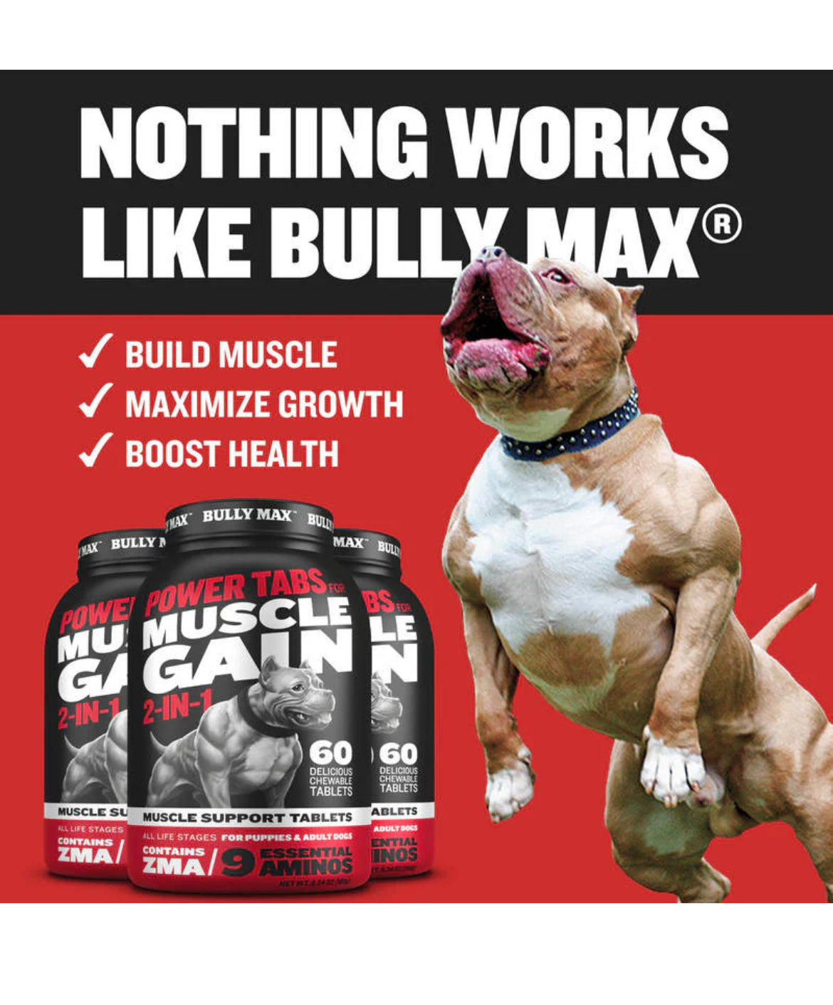 BULLY MAX POWER TABS FOR MUSCLE GAIN