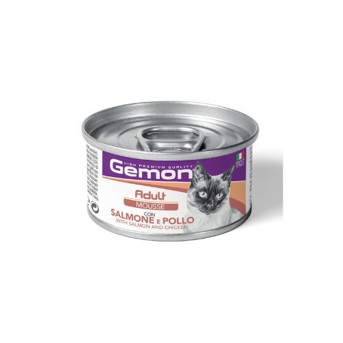 Gemon canned cat food with salmon and chicken