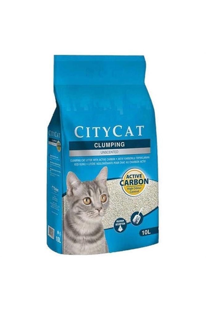 CityCat Carbon Active Unscented Clumping Cat Litter 10L