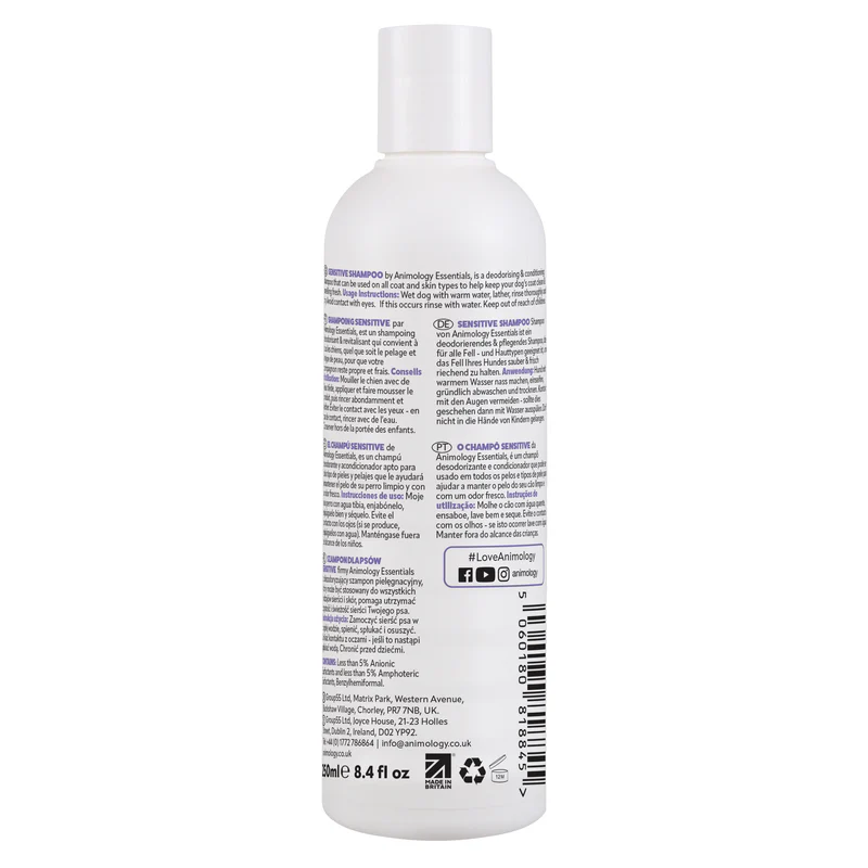 Animology Essentials Sensitive Dog Shampoo 250ml