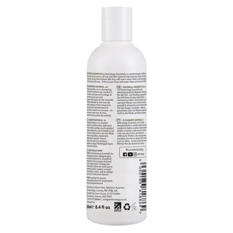 Animology Essentials Oatmeal Dog Shampoo 250ml