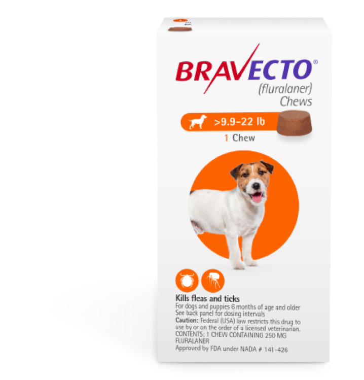 BRAVECTO CHEWABLE TABLET FOR TICKS AND FLEAS