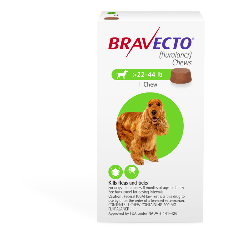 BRAVECTO CHEWABLE TABLET FOR TICKS AND FLEAS