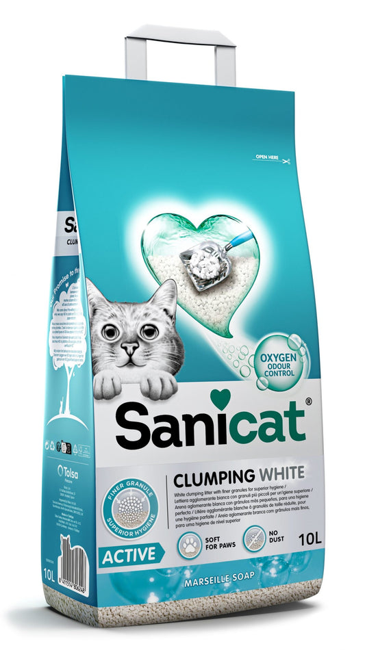 SANICAT CLUMPING WHITE ACTIVE MARSEILLE SOAP CAT LITTLE