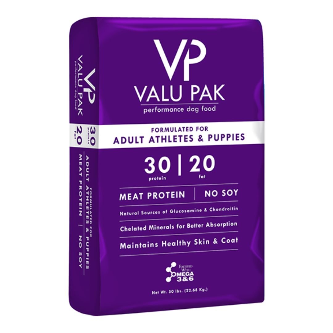 Valu-Pak Puppy & Adult Dog Food 30-20 (Purple bag) 22.86kg