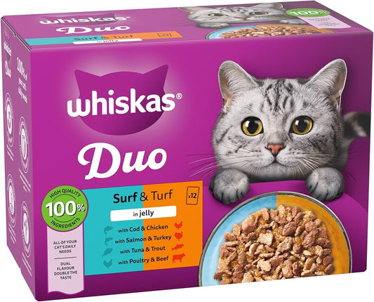 WHISKAS DUO Adult Wet Cat Food in Jelly